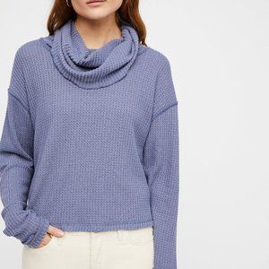 FREE PEOPLE Thermal Cowl Neck Long Sleeve Top